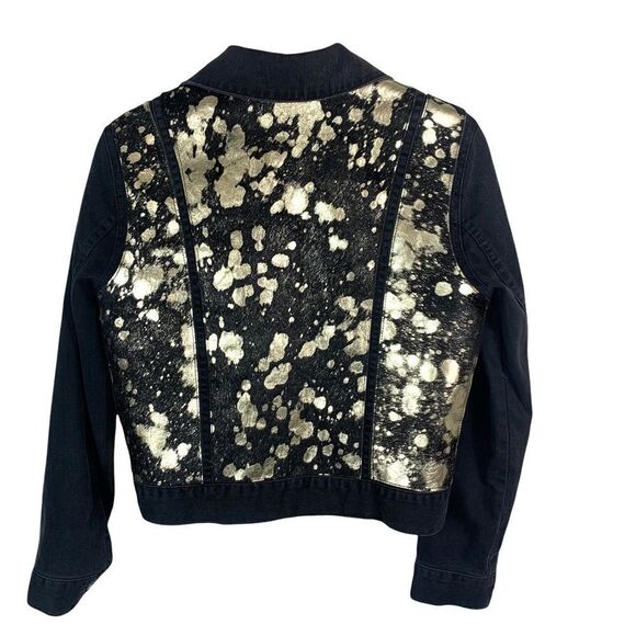 Current Elliot In Night Spotted Metallic Cowhide Jacket - Picture 1 of 9